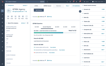 Track your goals in HubSpot with QTRBK Track your goals in HubSpot with QTRBK